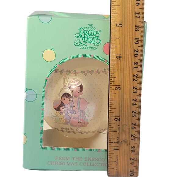 1988 Enesco Precious Moments "Peace to All" Christmas Ornament - Picture 11 of 14